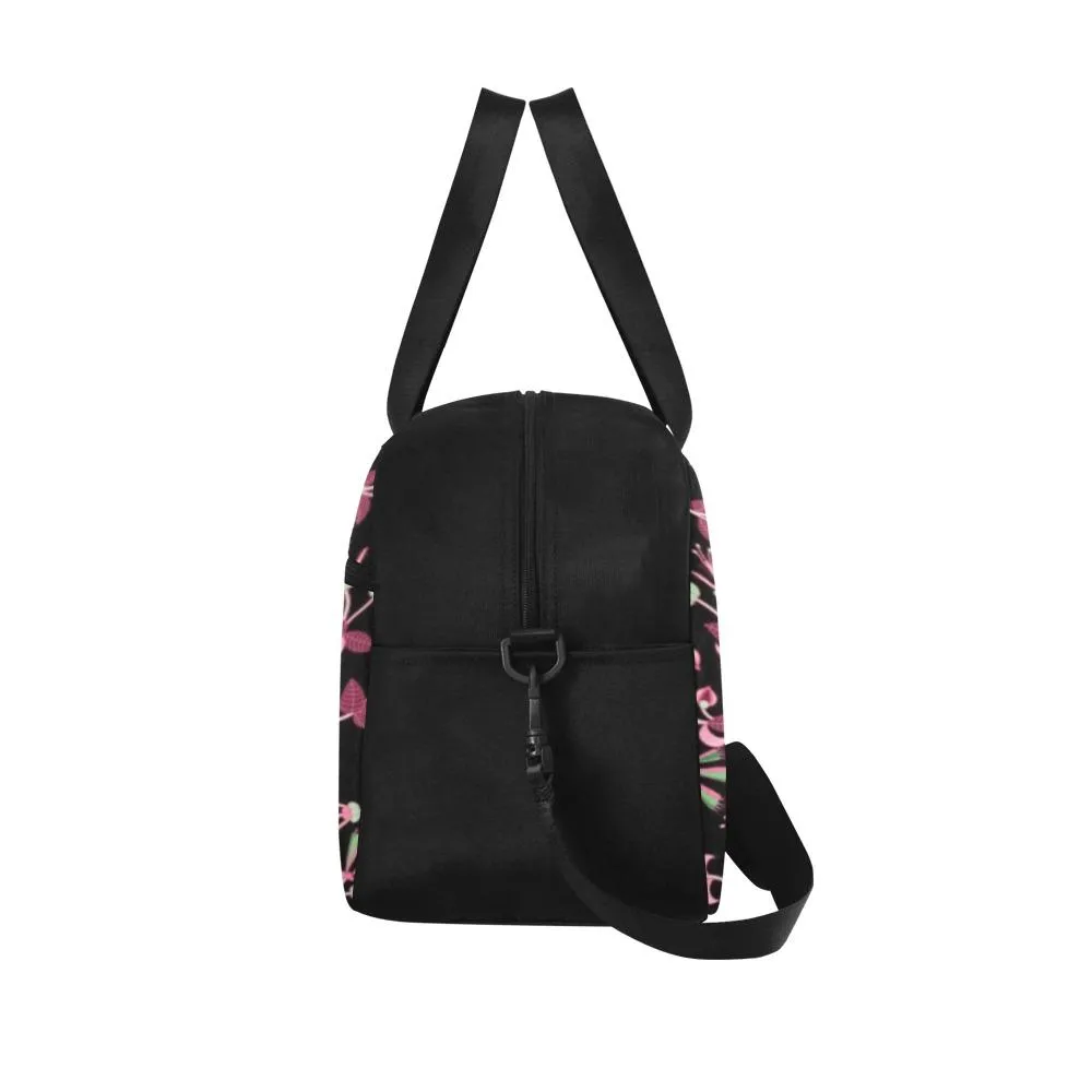 Floral Green Black Fitness Handbag