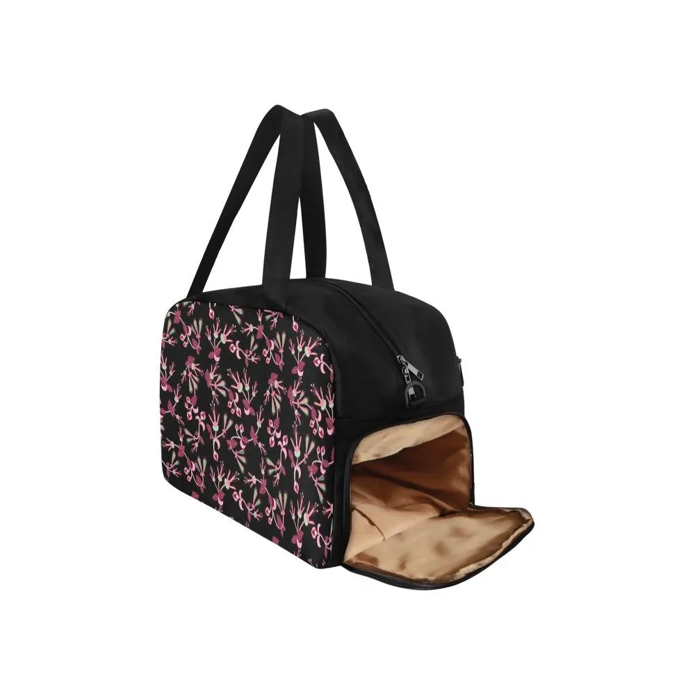 Floral Green Black Fitness Handbag