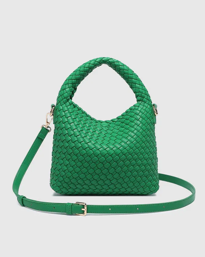 Gabby Mini Woven Shoulder Bag - Apple Green