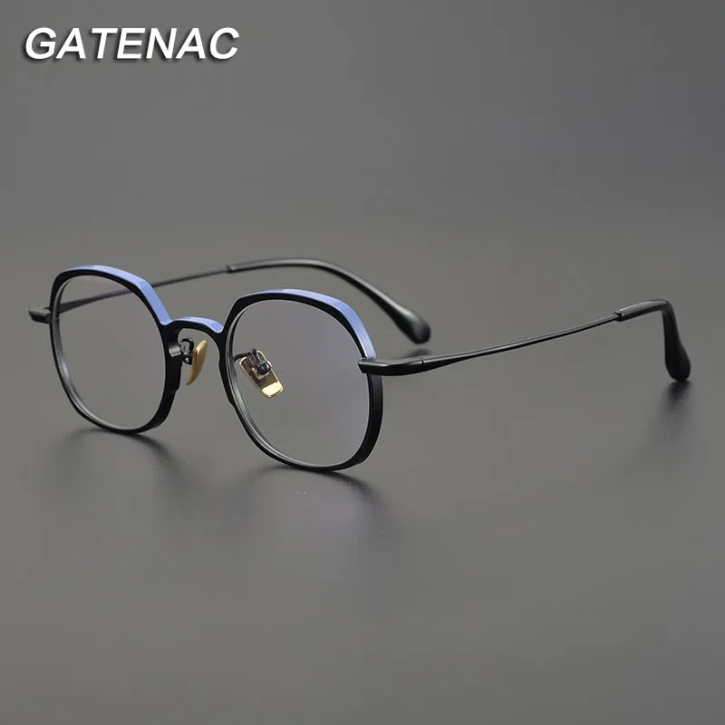 Gatenac Unisex Full Rim Square Titanium Frame Eyeglasses Gxyj700