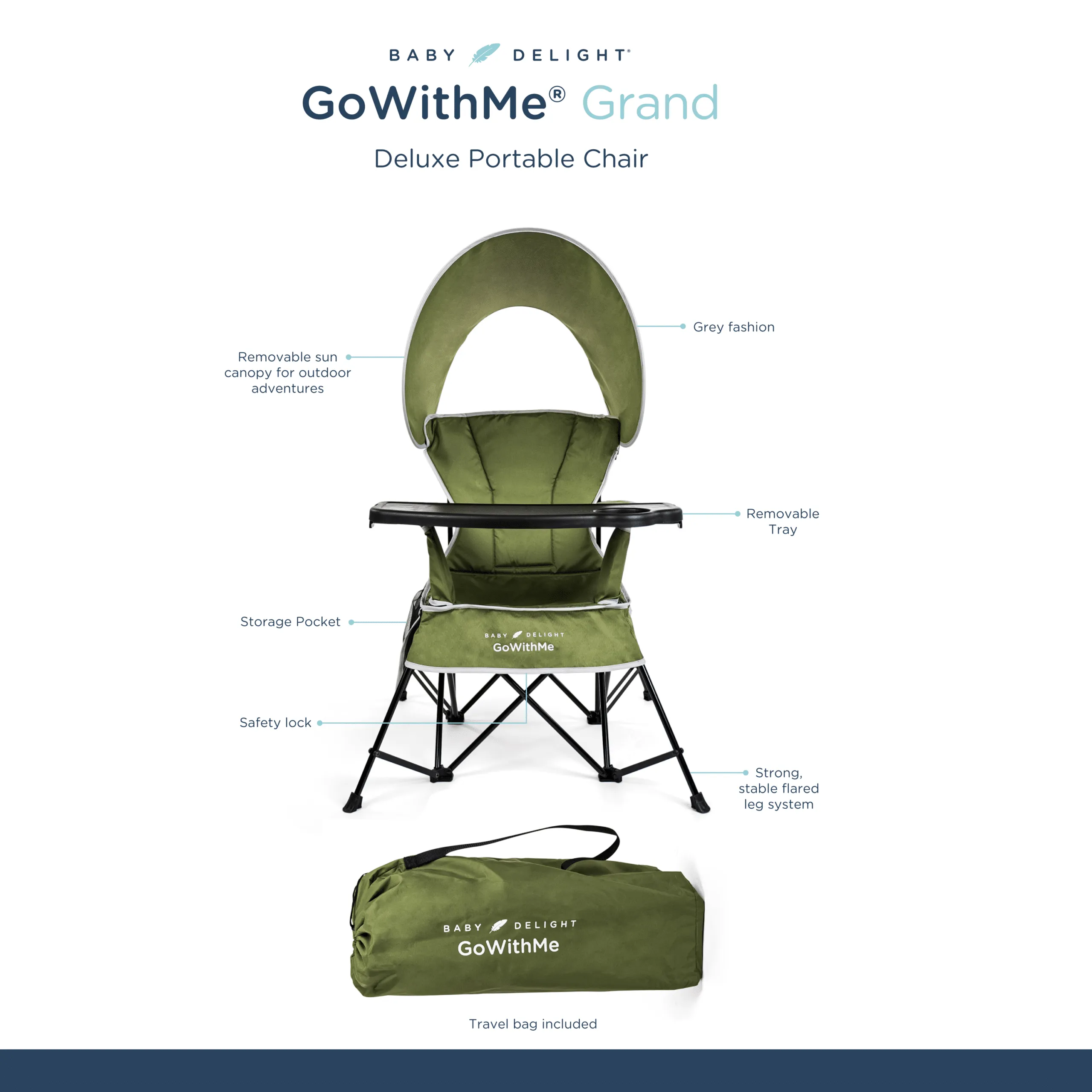 Go With Me® Grand Deluxe Portable Chair for Kids - Moss Bud