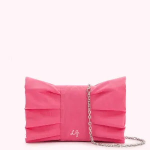 HOT PINK MOIRE BOW CLUTCH