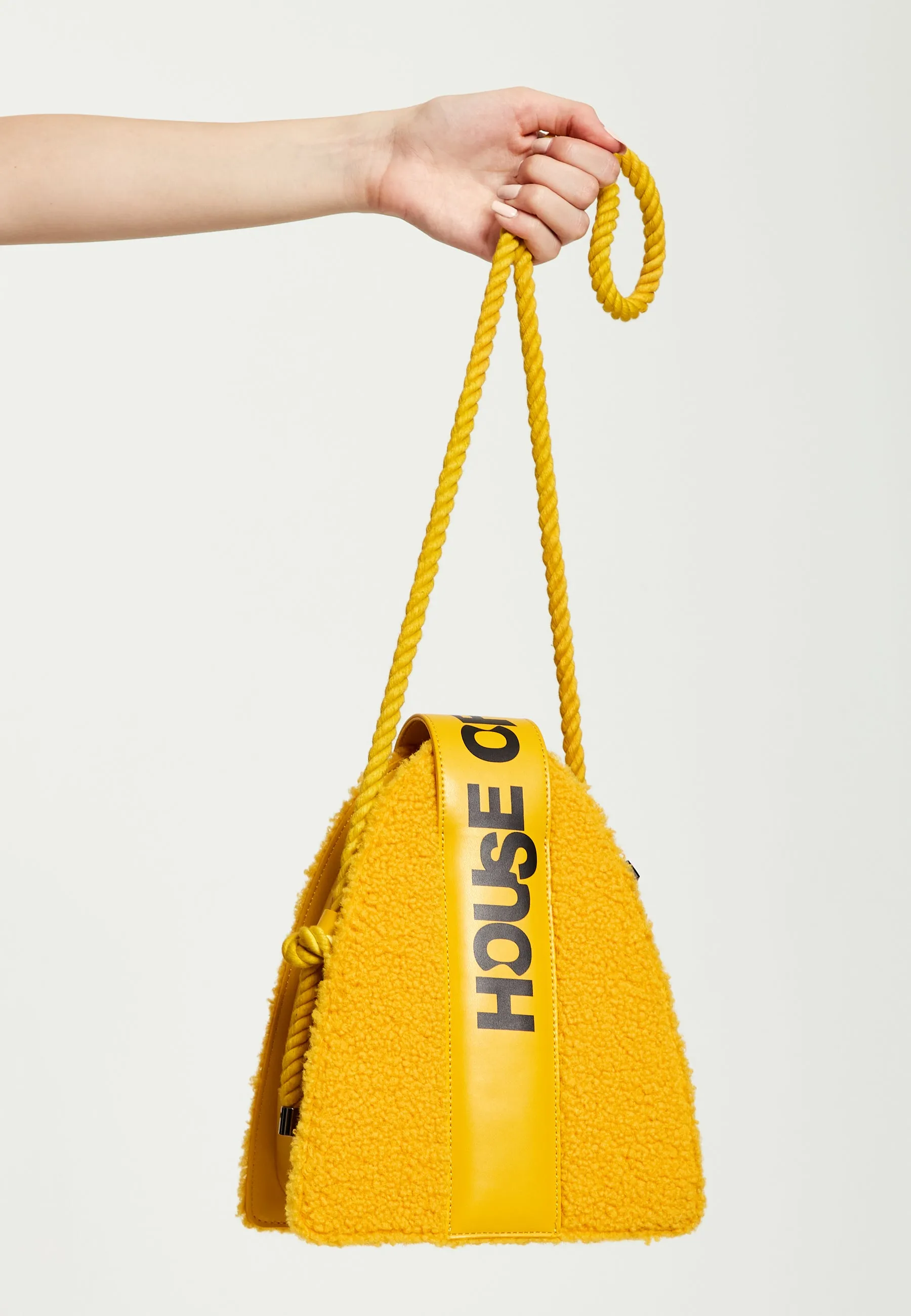 House Of Holland Abstract Shape Cross Body Bag In Teddy Mustard