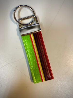 Keychain-Red, Yellow, Lime and Black Stripes