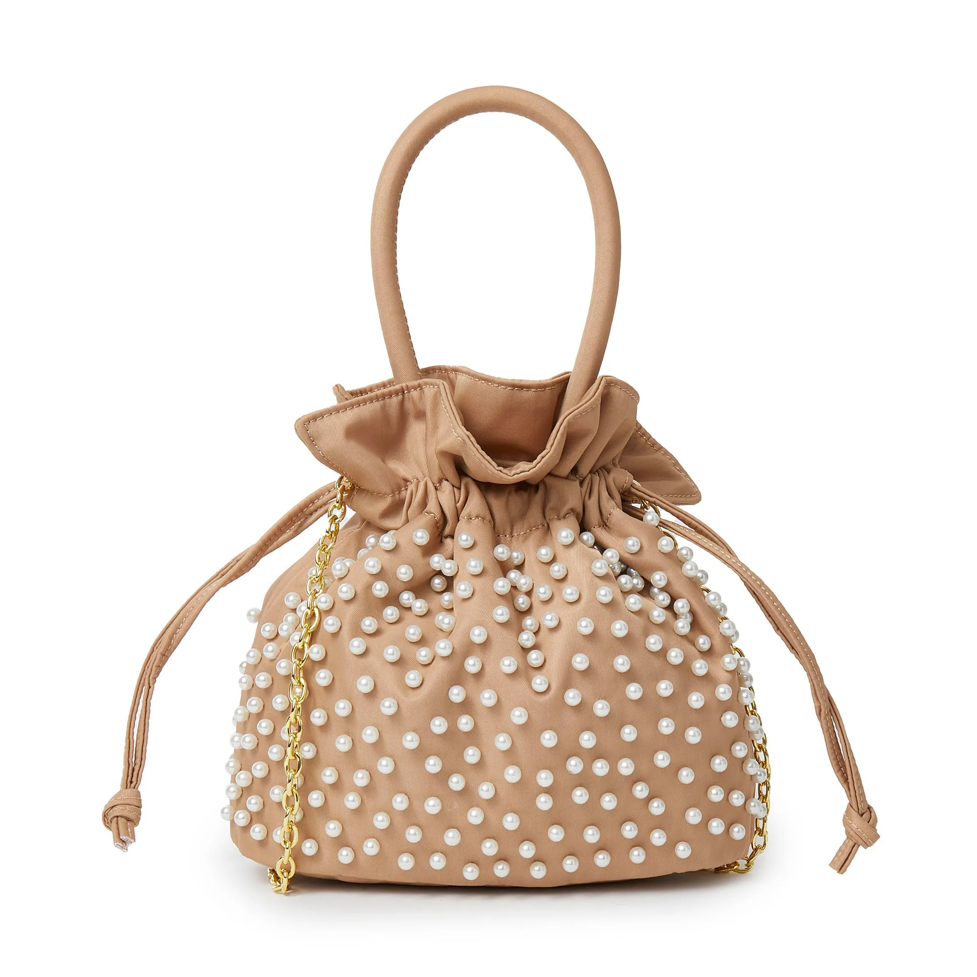 KHAKI PEARL SIA DRAWSTRING BAG