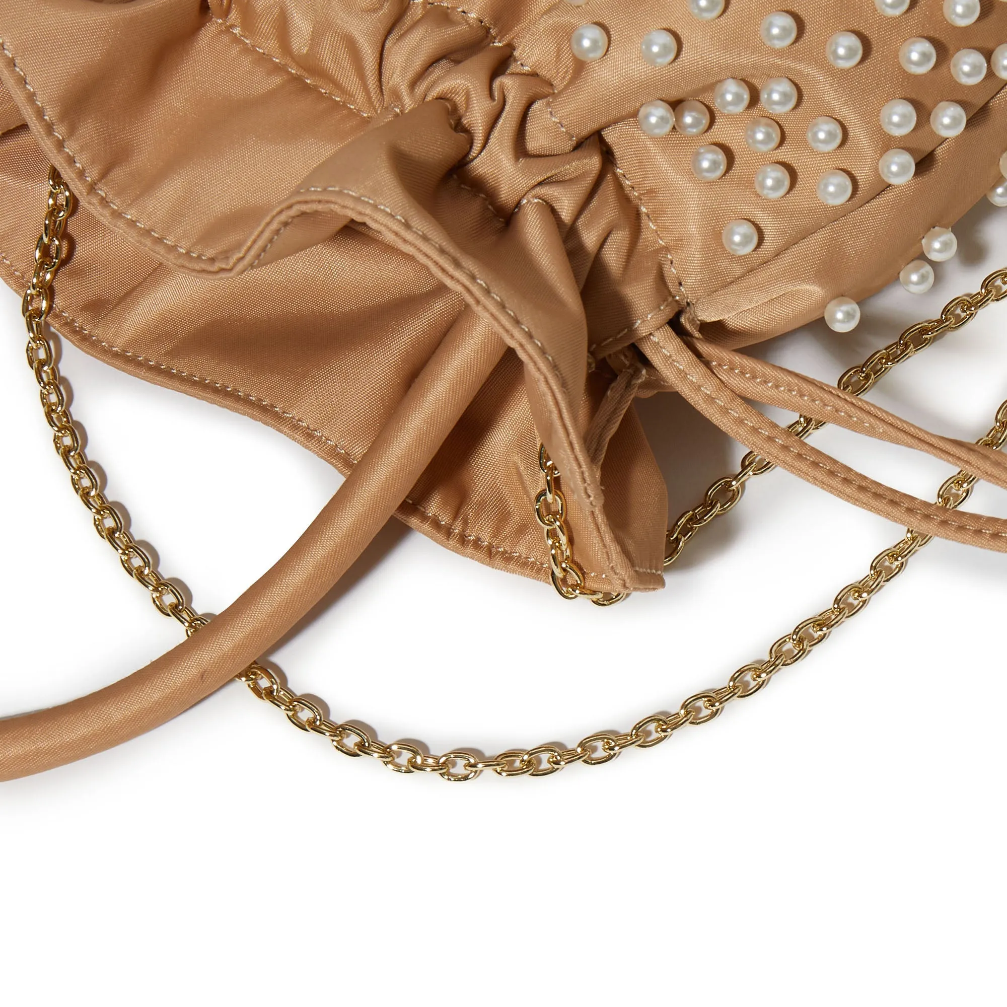 KHAKI PEARL SIA DRAWSTRING BAG