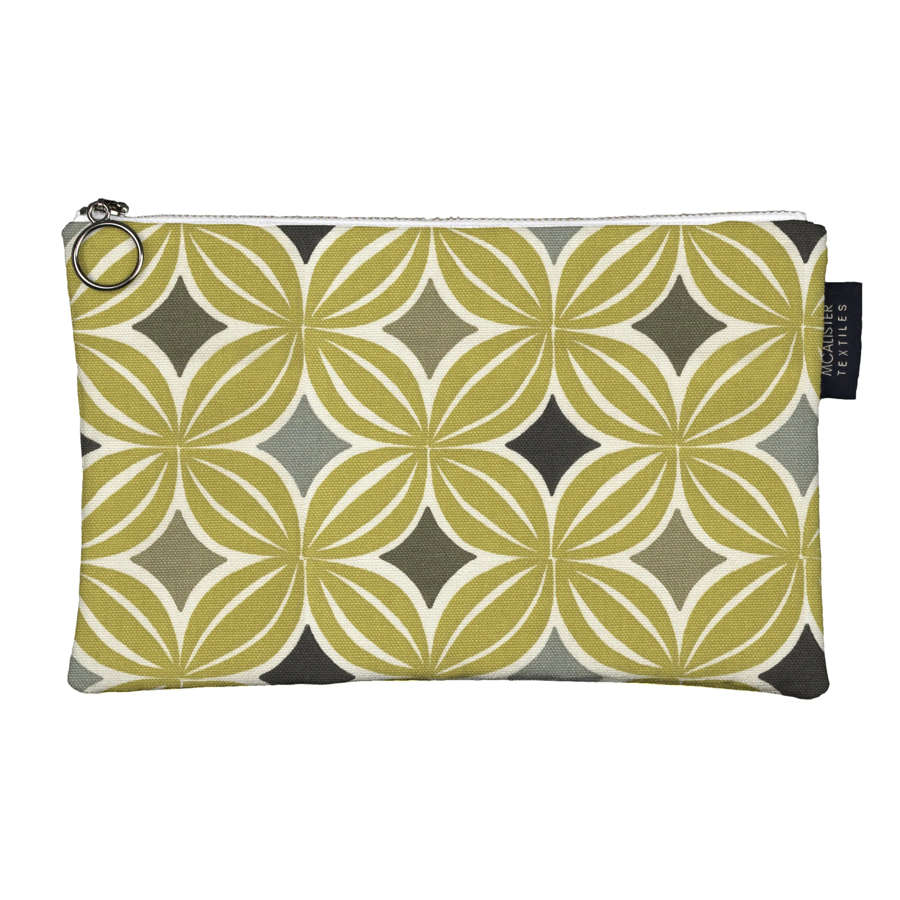 Laila Yellow   Grey Makeup Bag - Large