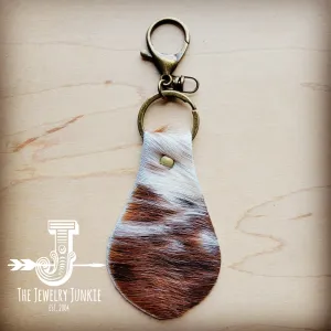 Leather Keychain-Brindle Cowhide 702m