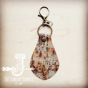 **Leather Keychain-Copper Driftwood 702nn