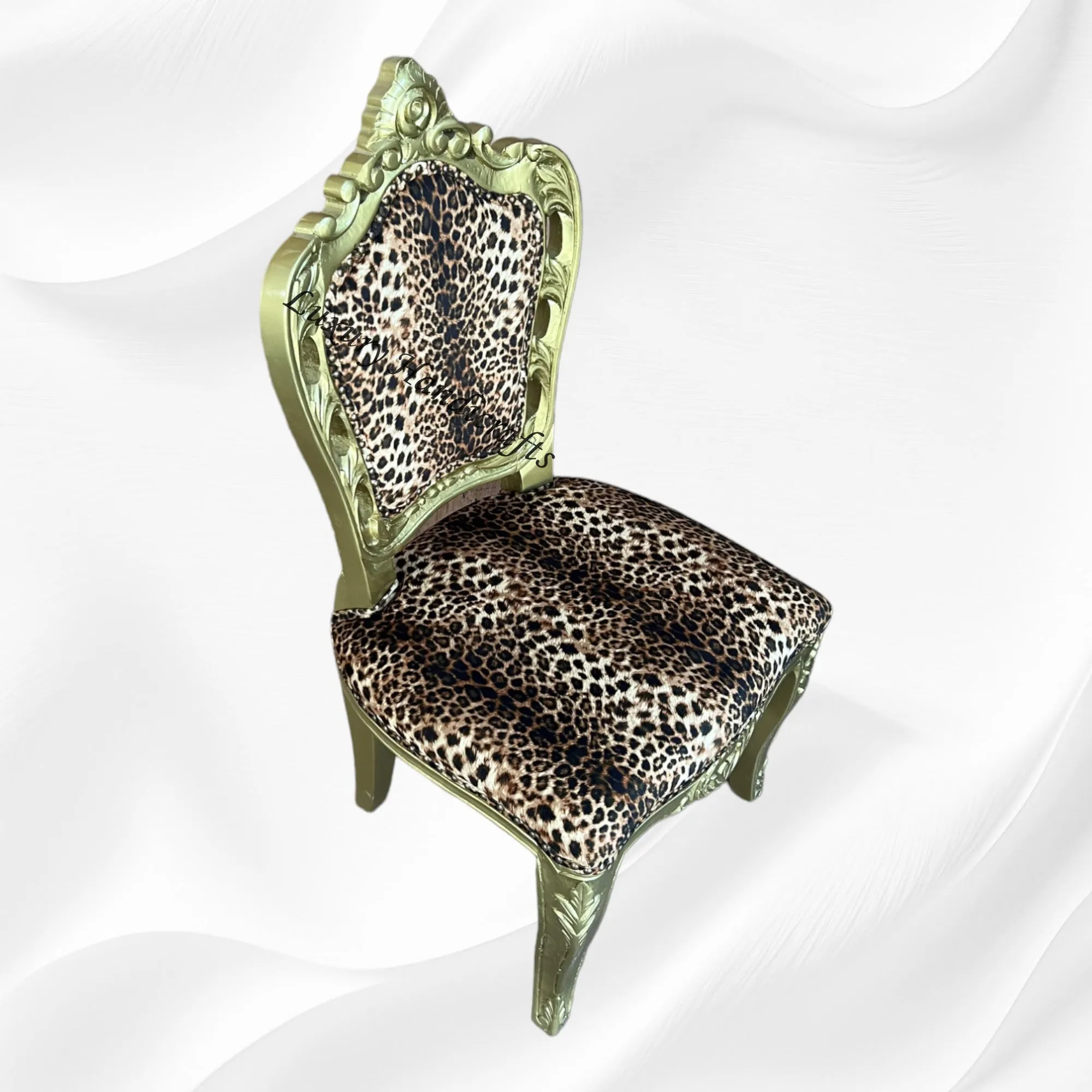 Leopard Design Velvet Fabric Chair