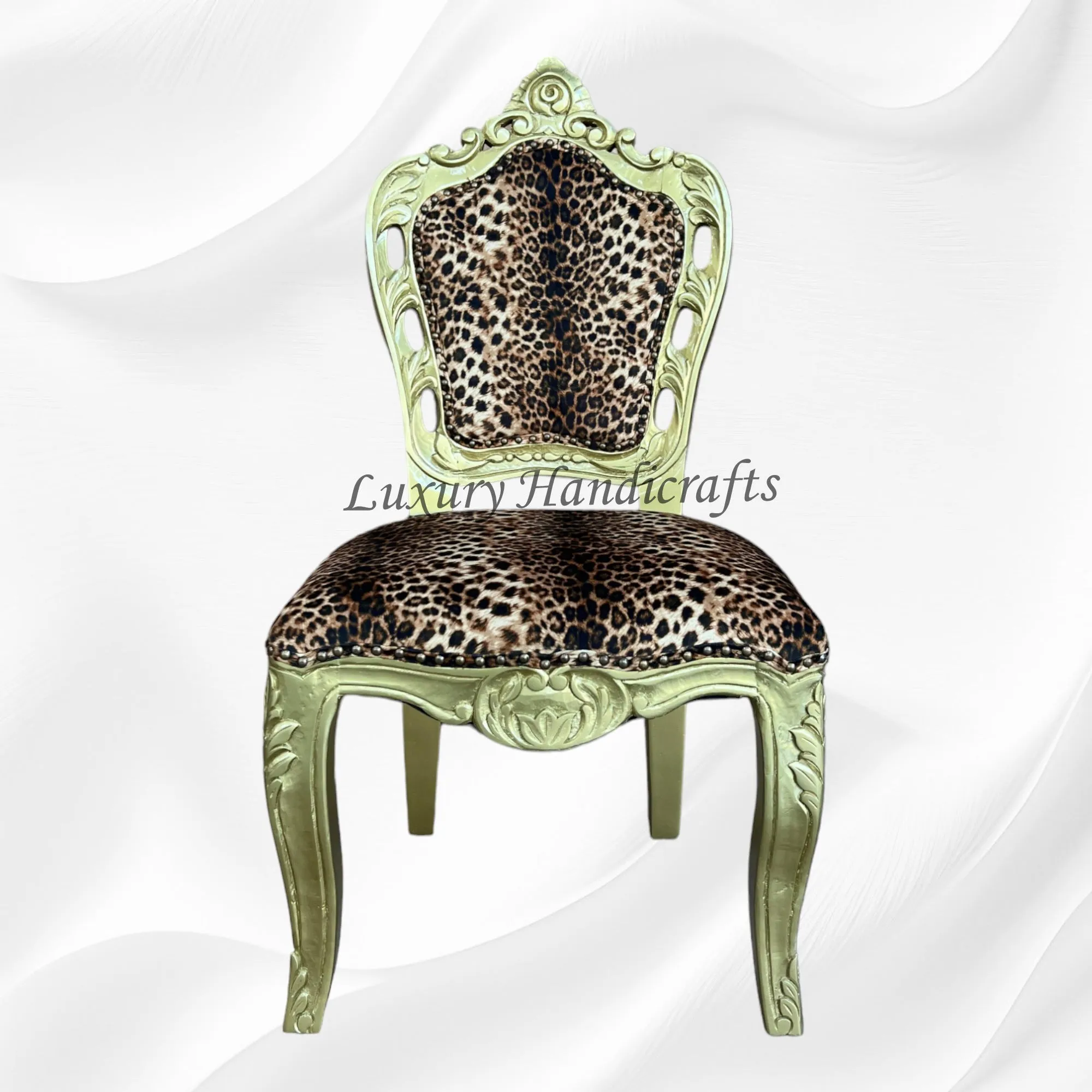 Leopard Design Velvet Fabric Chair