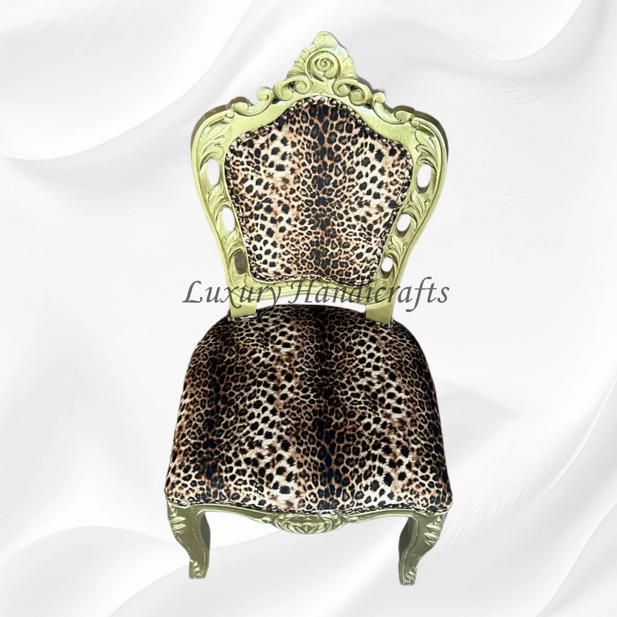 Leopard Design Velvet Fabric Chair