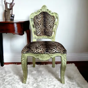 Leopard Design Velvet Fabric Chair