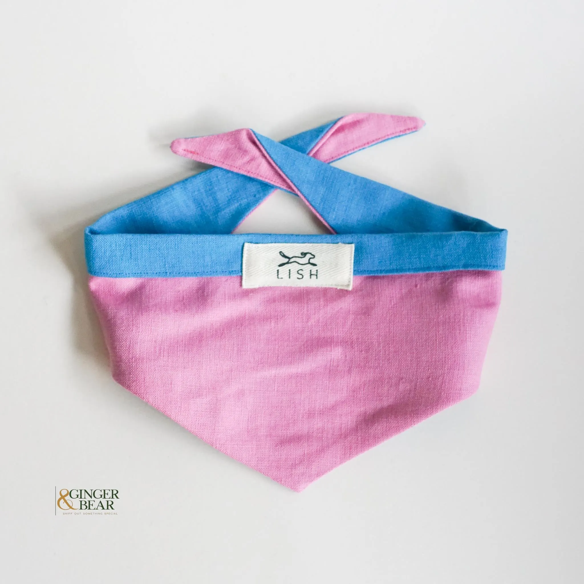 LISH Dog Linen Bandana, Dibden Pink