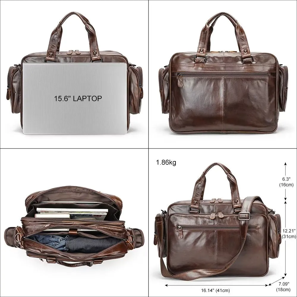 Luxury Leather Laptop Handbag