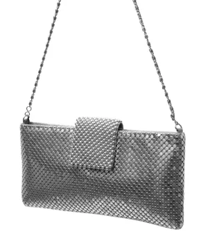 Magid Metal Mesh Flap Pearl Bag