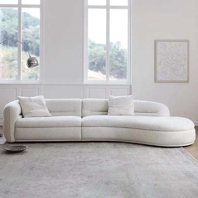 Mollie Performance Boucle Curve Sofa