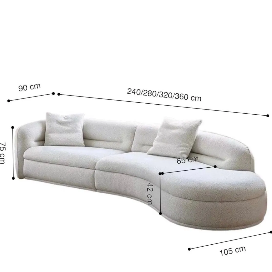 Mollie Performance Boucle Curve Sofa