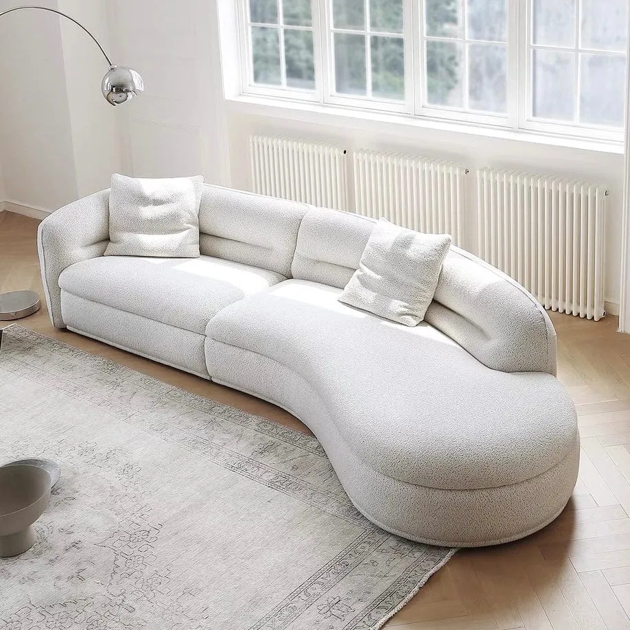 Mollie Performance Boucle Curve Sofa