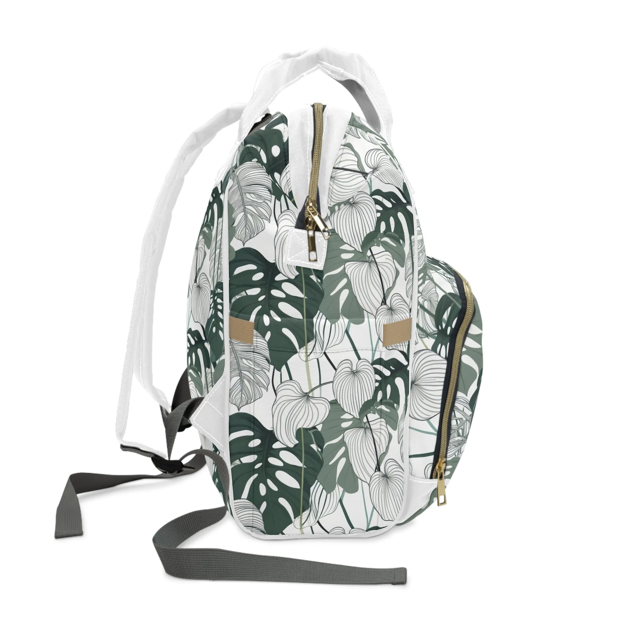 Multifunctional Backpack - Tropical Leaves pattern