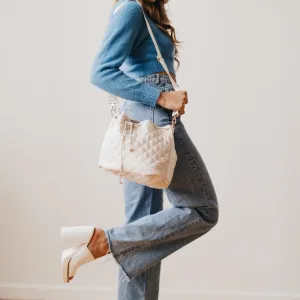 Natalia Quilted Crossbody Bag (Cream)