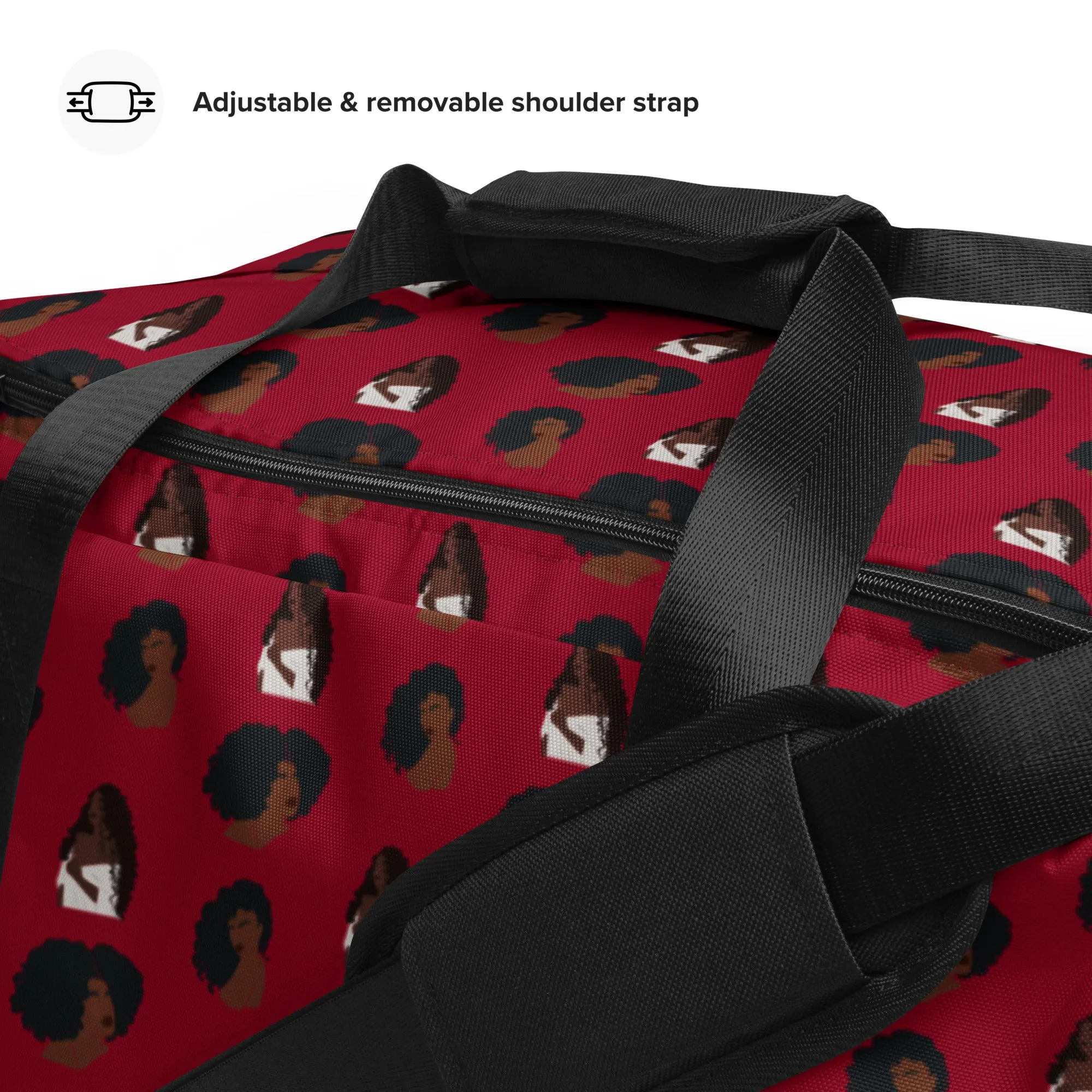 Natural Hair Love Burgundy Duffle bag