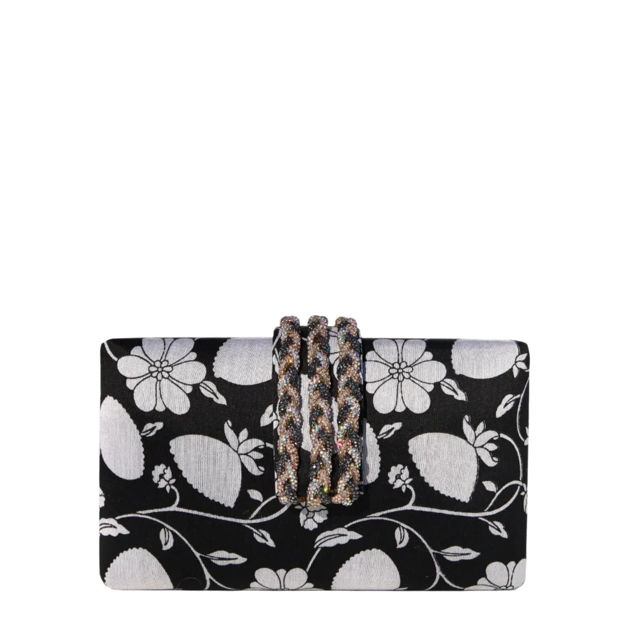 Noir Braided Fringe Clutch