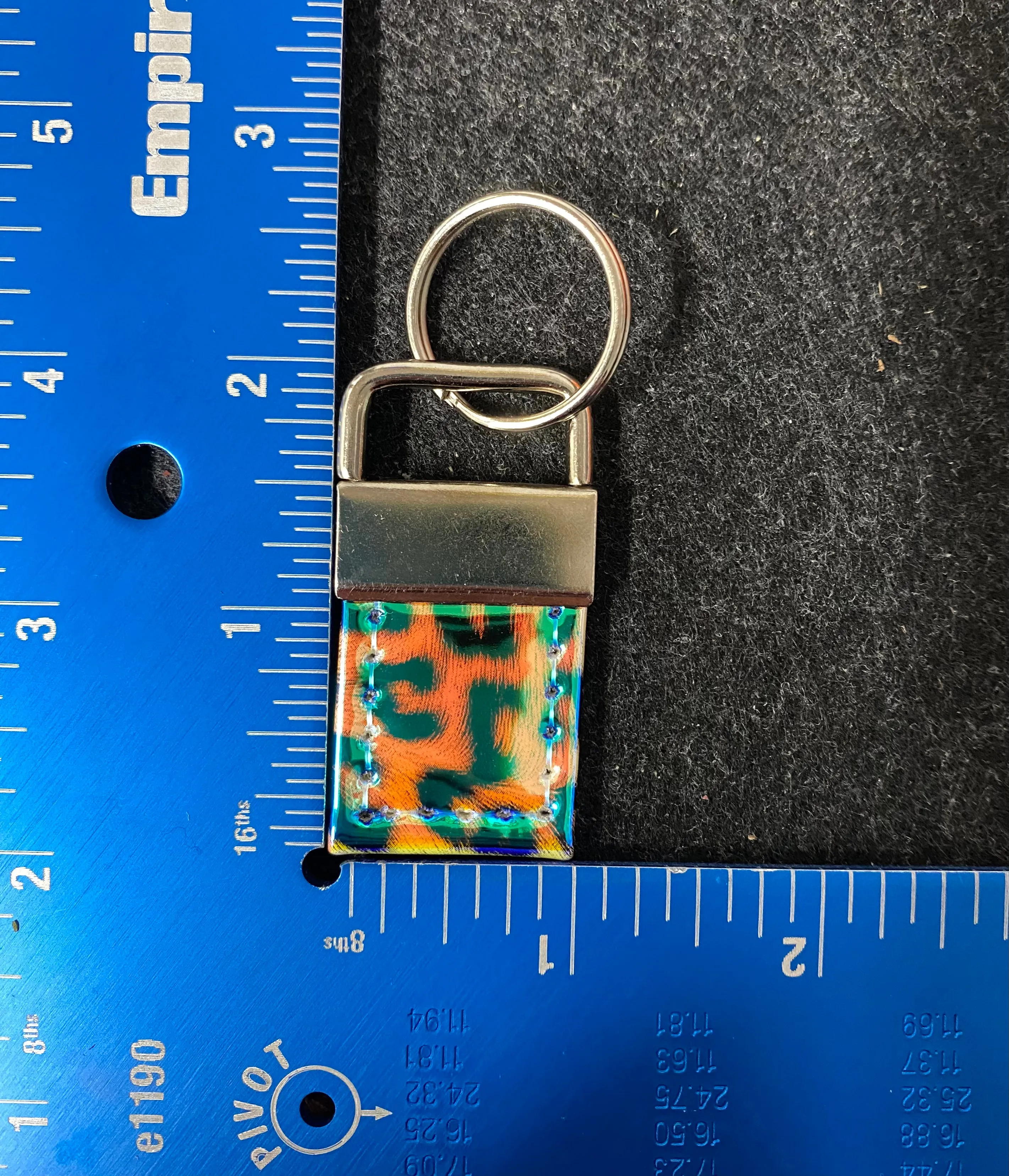 Orange Leopard Holo Keychain