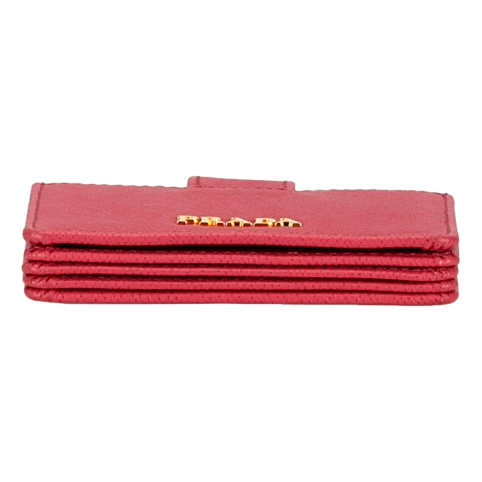 Prada Saffiano Leather Card Case Passcase Card Accordion Peonia Pink