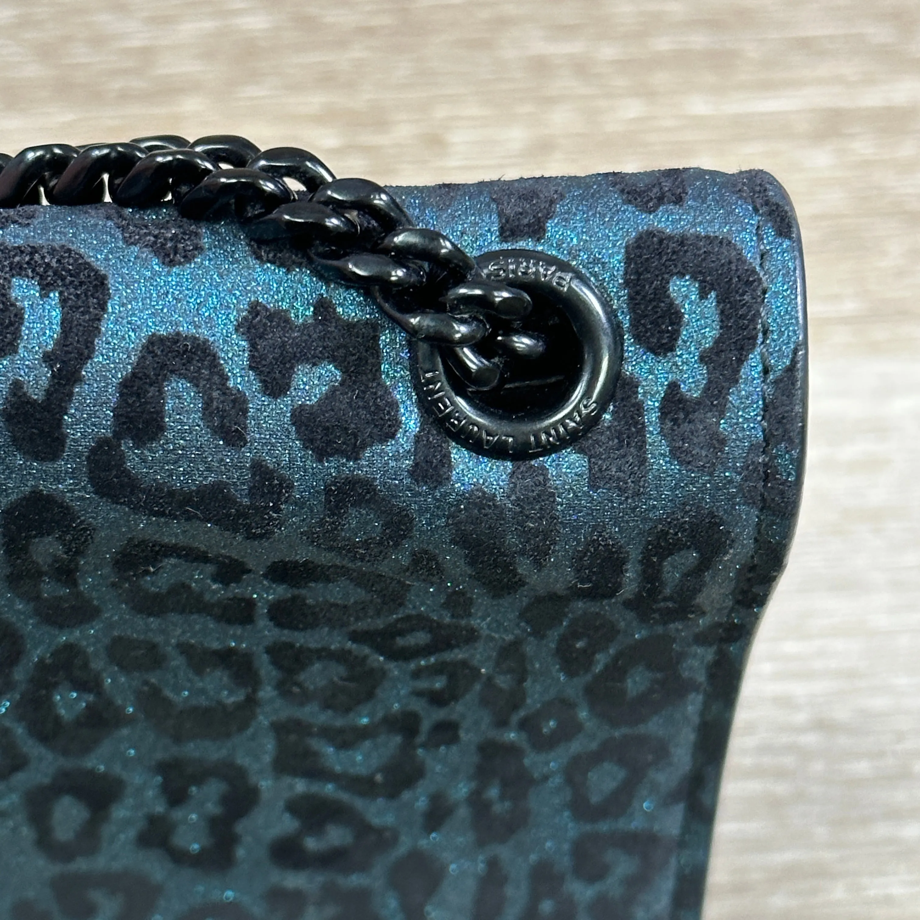 Saint Laurent Kate Monogram Small - Blue Leopard Print