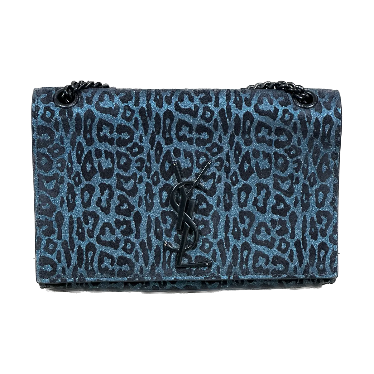 Saint Laurent Kate Monogram Small - Blue Leopard Print