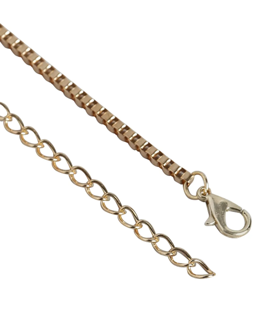 Set Of 3 Gold & Rose Gold Plated Stylish Link Chain For Women Embellished