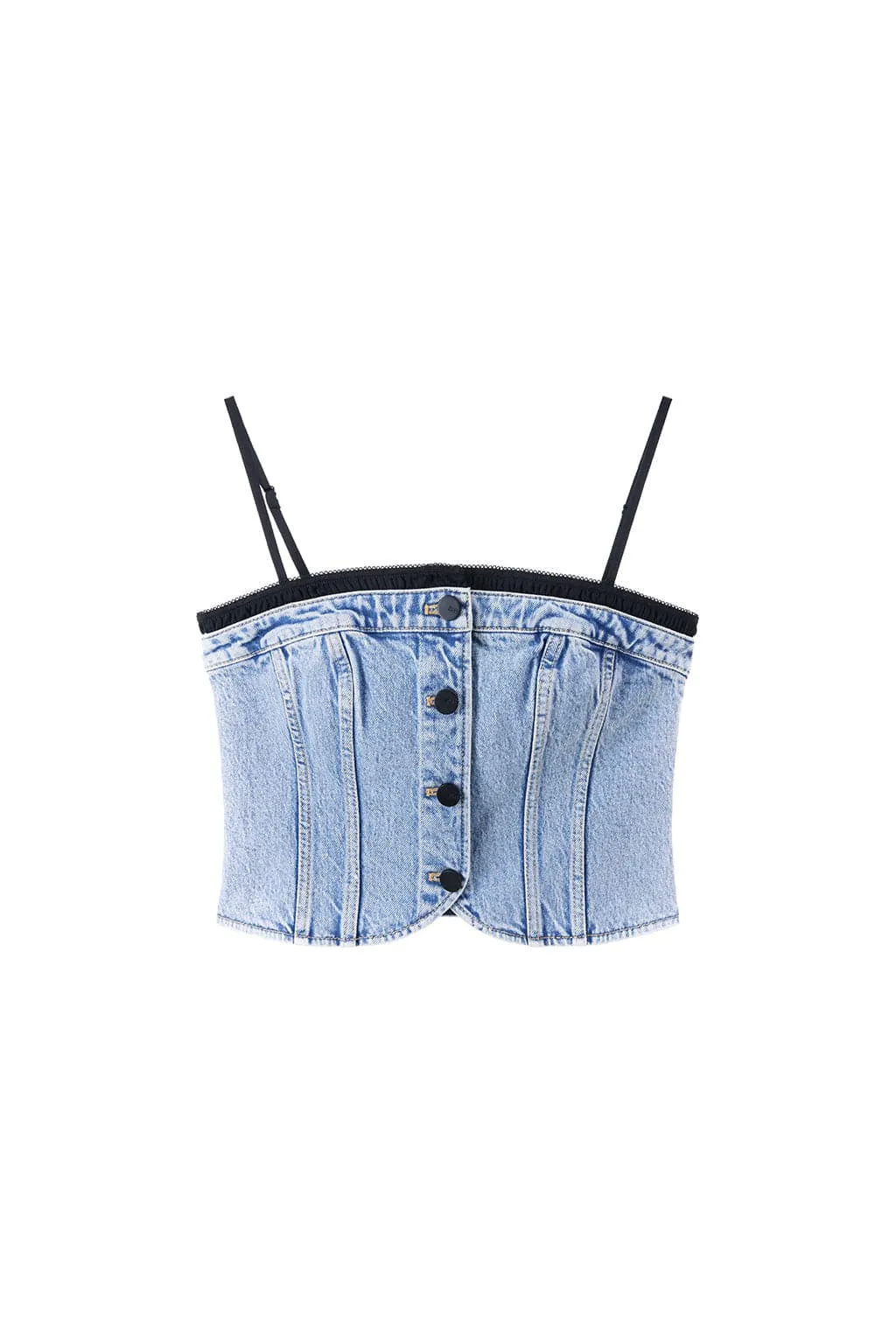 Sexy Denim Top With Splicing Design