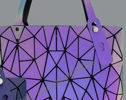 Stunning Geometric Holographic Carry Totes