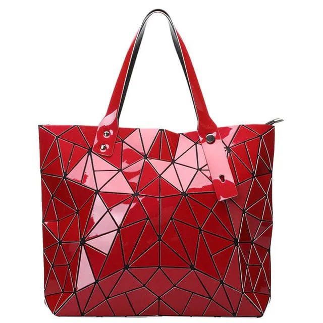 Stunning Geometric Holographic Carry Totes