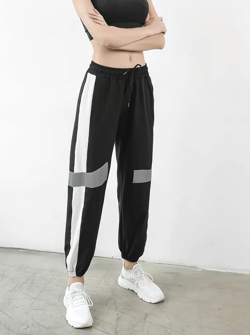 Stylish Athletic Elastic Waist Patchwork Joggers - SF2055