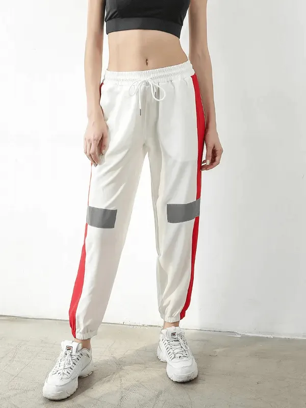 Stylish Athletic Elastic Waist Patchwork Joggers - SF2055