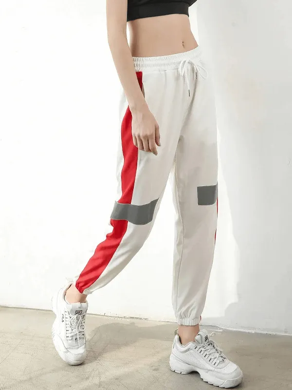 Stylish Athletic Elastic Waist Patchwork Joggers - SF2055