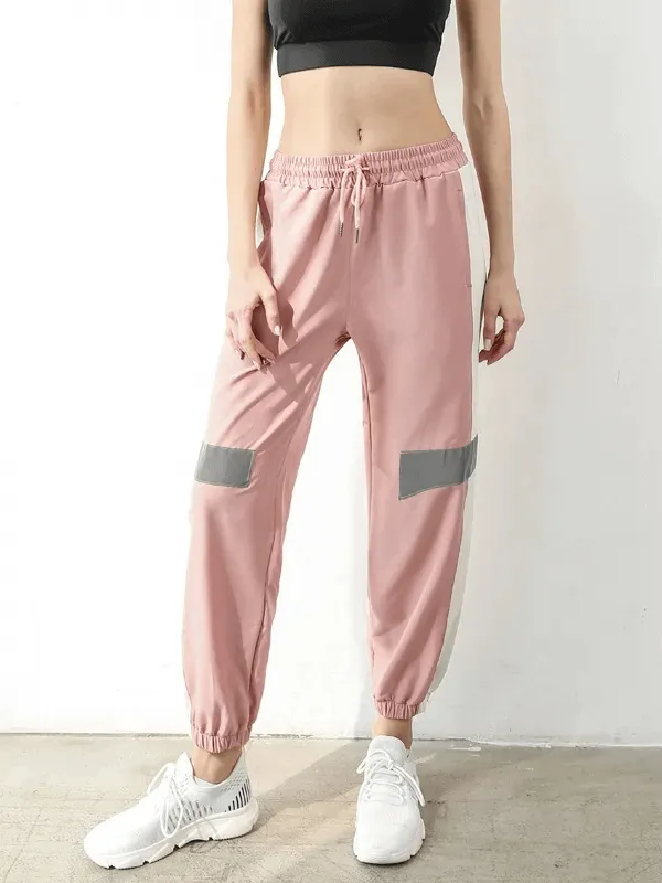 Stylish Athletic Elastic Waist Patchwork Joggers - SF2055