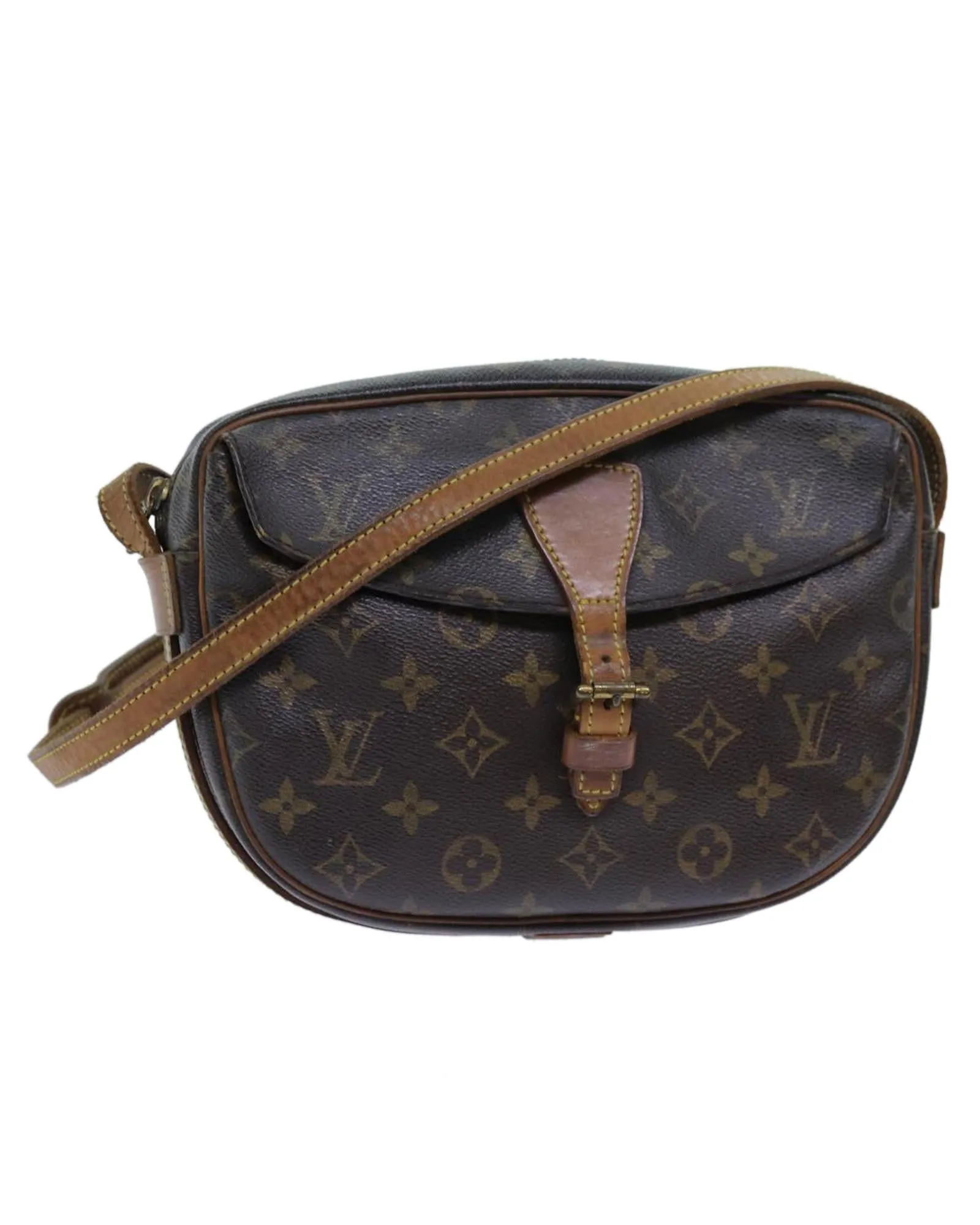 Stylish Monogram Shoulder Bag with Adjustable Strap and Multiple Pockets