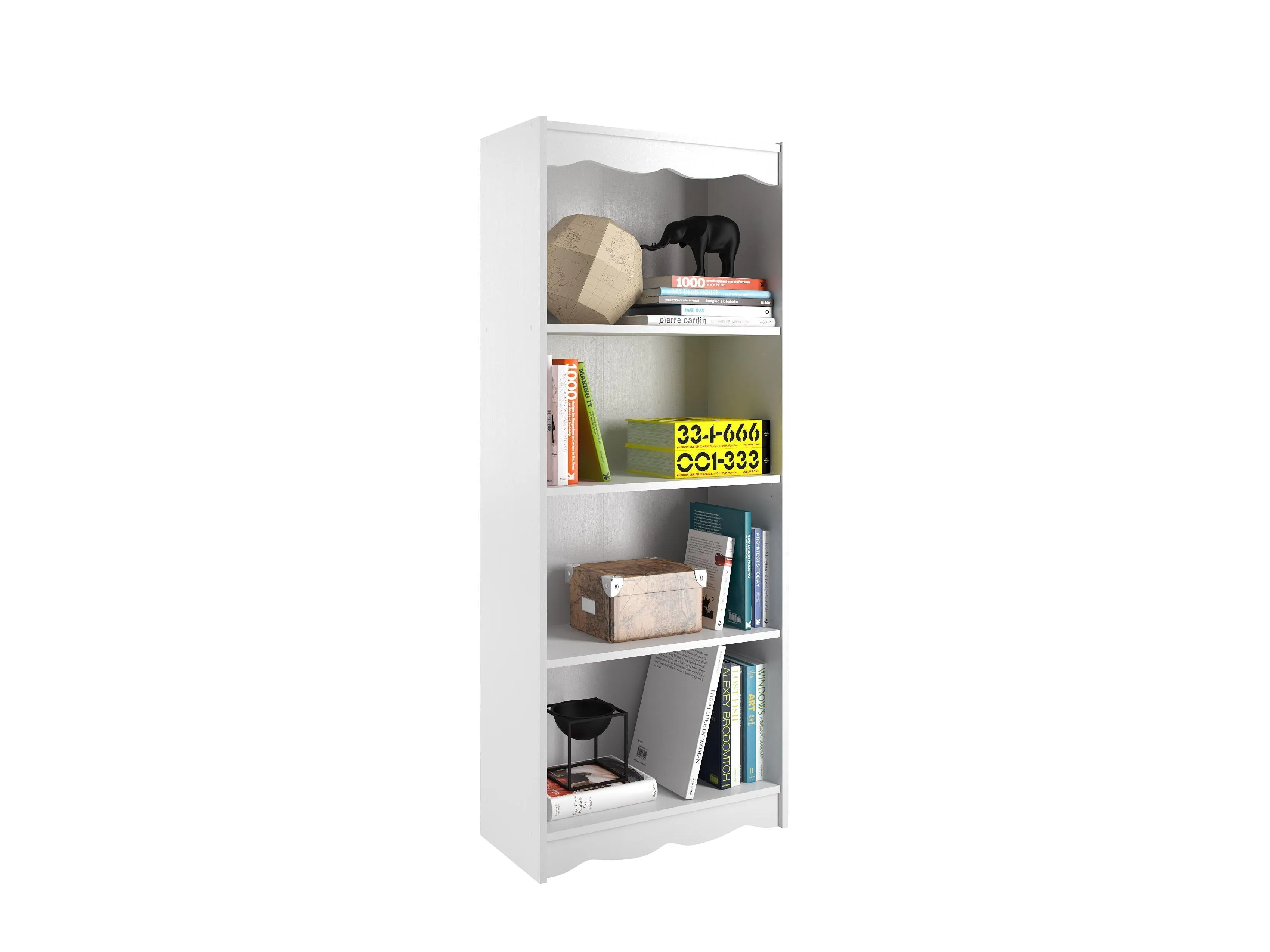 Tall Bookcase in White, 60"