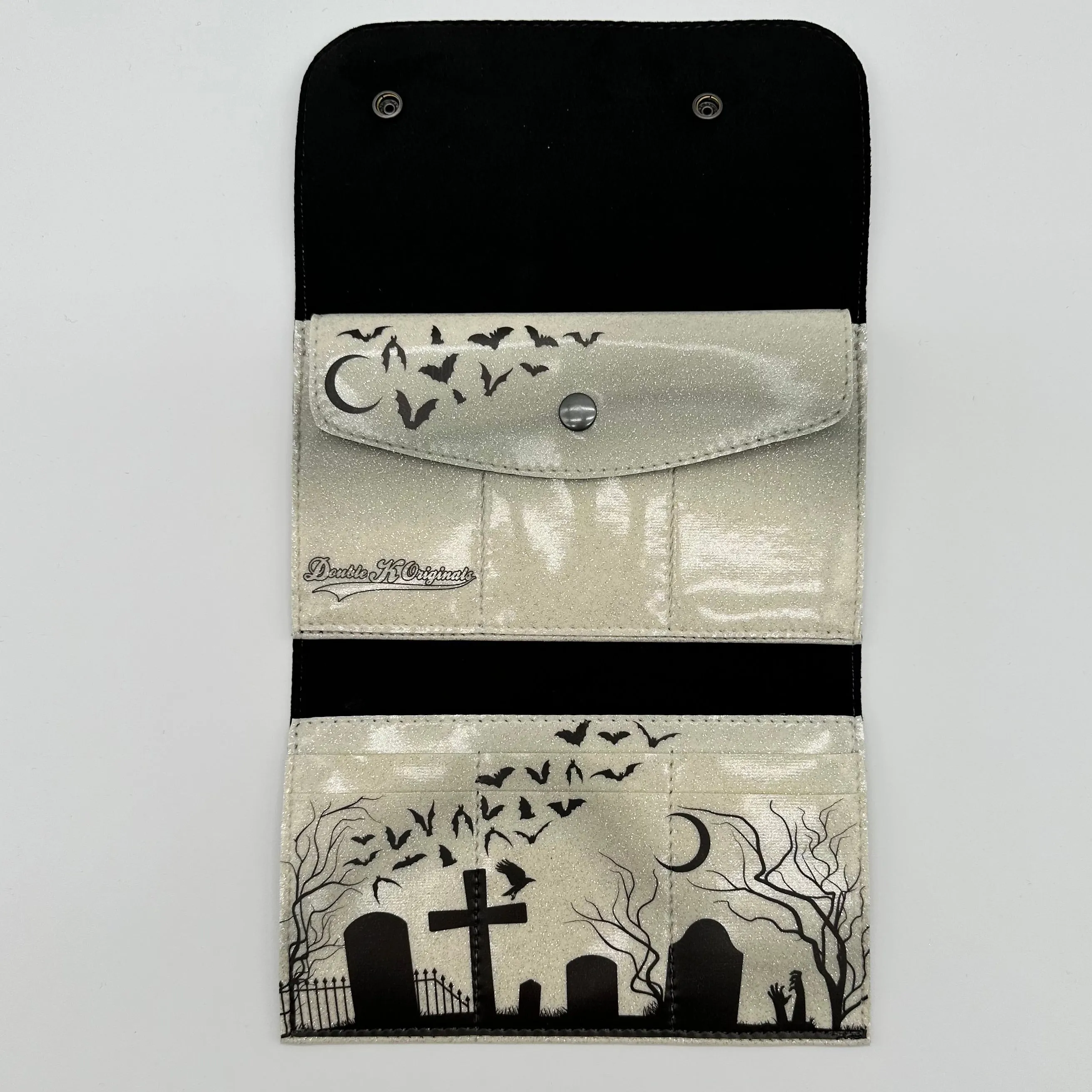 TALLER Graveyard Wallet - NO GHOSTS - White Glitter