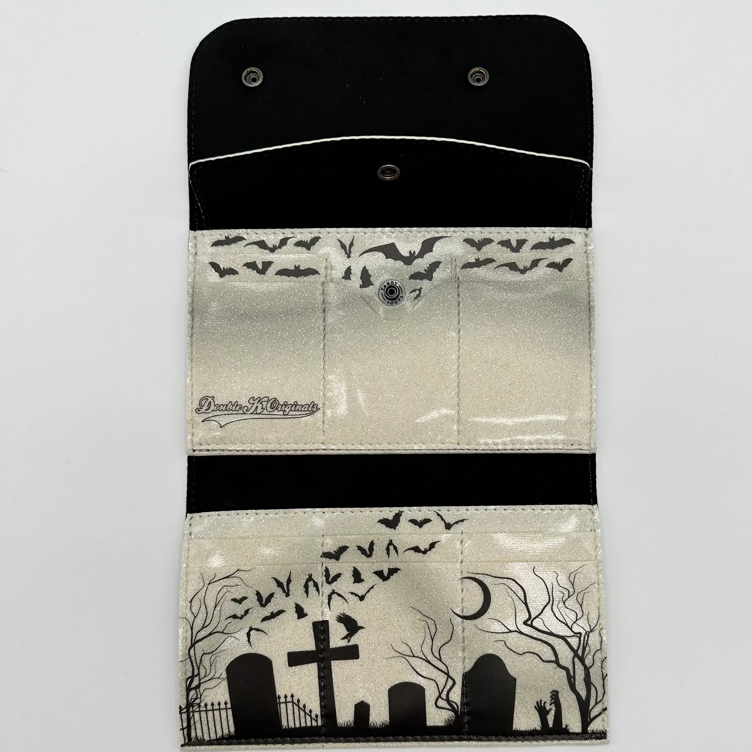 TALLER Graveyard Wallet - NO GHOSTS - White Glitter