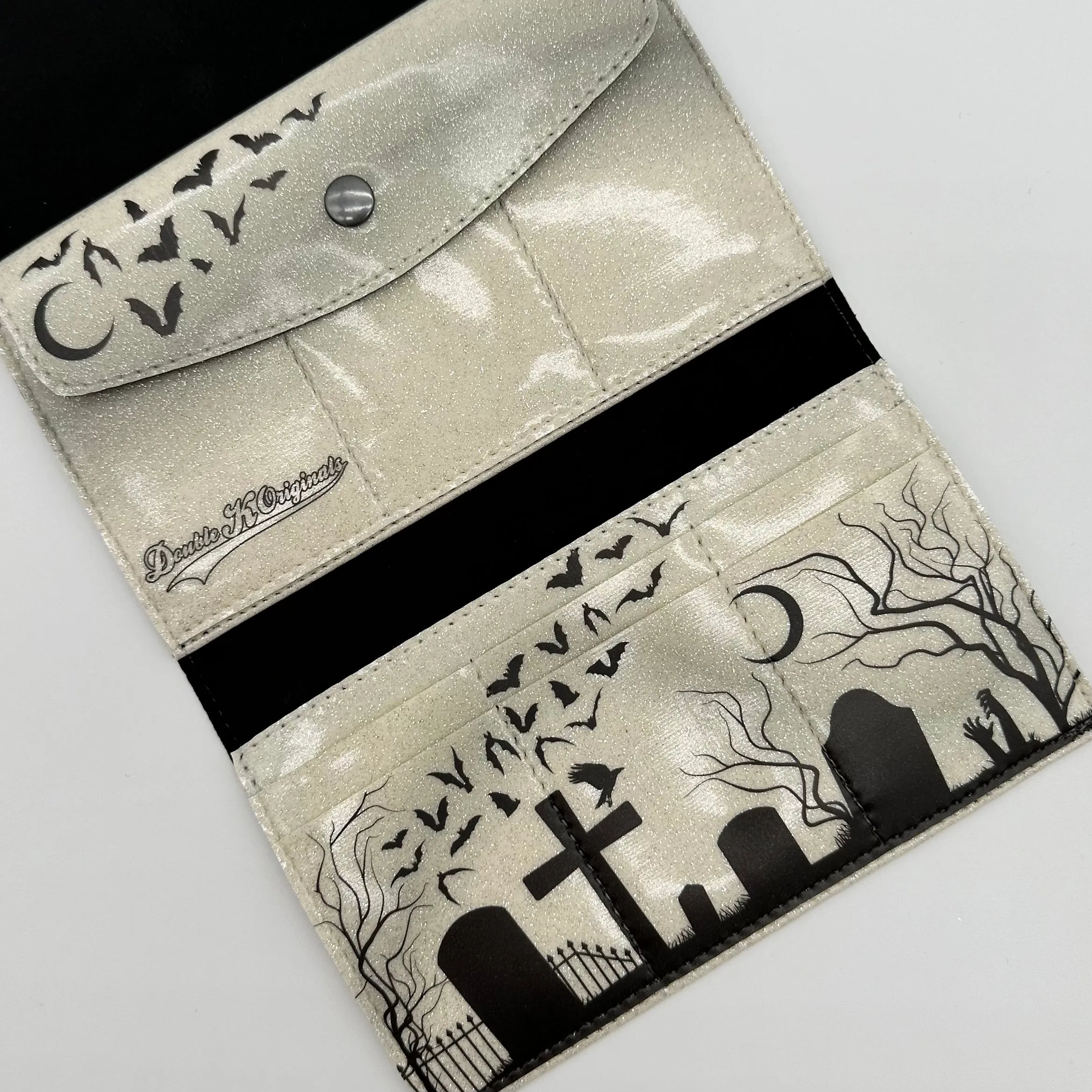 TALLER Graveyard Wallet - NO GHOSTS - White Glitter