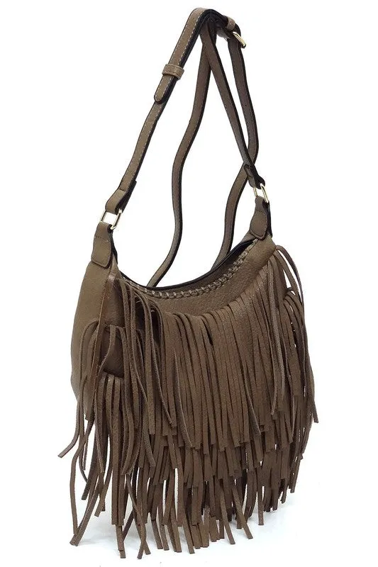 TEEK - Fringe Hobo Crossbody Bag