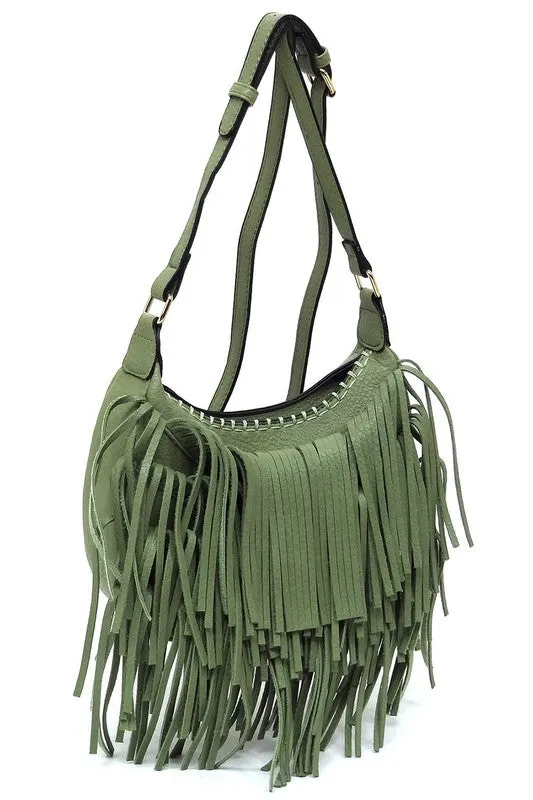 TEEK - Fringe Hobo Crossbody Bag