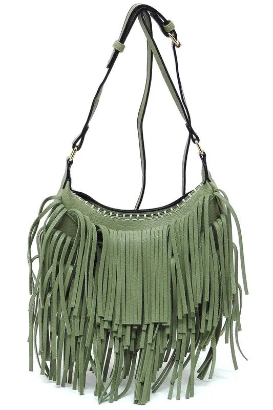 TEEK - Fringe Hobo Crossbody Bag