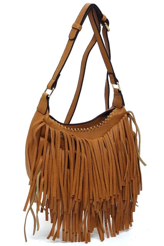 TEEK - Fringe Hobo Crossbody Bag