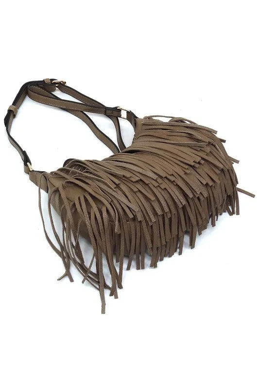 TEEK - Fringe Hobo Crossbody Bag