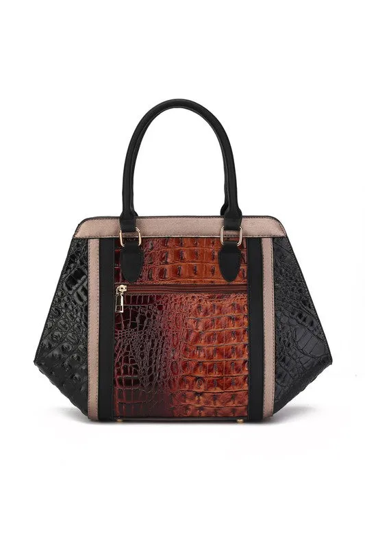 TEEK - MKF Collection Daisy Croco Satchel & Wallet